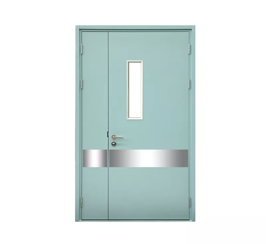 De que são feitas as portas dos quartos do hospital?